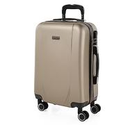 Valise Cabine Rigide Petite 4 Roues Trolley 55 Cm En ABS Texturé. Bagage À Main. Résistant Légère. Poignée 2 Anses Et Cadenas. Low Cost Ryanair. 71150 Doré