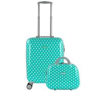 ITACA - Valise cabine enfant à roulettes multidirectionnelles. Valise de voyage légère pour enfant, bagage à main, compatible Ryanair. Avec trousse de toilette et cadenas à combina, Taupes à la menthe