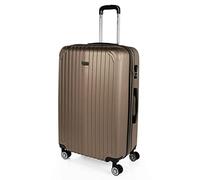 Valise Trolley 76 Cms En ABS. Rigide Et Légère. Poignée Télescopique, 2 Anses Rétractables, 4 Roues. Taille Grande XL. Cadenas À Combinaison T71570 Doré