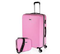 ITACA - Valise Grande Taille 23Kg Rigide Spacieuse XL pour Soute Avion Ultra Résistante Valise Extensible avec Cadenas à Combinaison Idéale pour Voyages Longs Et Moyens Séjours. avec Trousse de, Rose