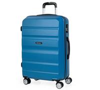 Valise De Voyage Rigide 4 Roues Trolley De Taille Moyenne 61 Cm En ABS. Résistante Et Légère. Poignée 2 Anses Et Cadenas. Étudiant Et Professionnel. T71660 Bleu