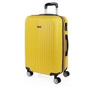 Valise Trolley 66 Cm En ABS. Rigide Et Légère. Poignée Télescopique, 2 Anses Rétractables, 4 Roues. Taille Moyenne. Cadenas À Combinaison T71560 Jaune