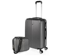 ITACA - Valise Rigide Grande Taille 158 cm - Bagage Soute 23 kg Solide ABS - Trolley Valise Moyenne avec Trousse de Toilette - Bagage Taille Moyenne. Cadenas à Combinaison Valise Extensi, Anthracite