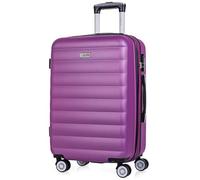 Valise De Voyage Rigide 4 Roues Trolley De Taille Moyenne 65 Cm En ABS. Extensible Résistante Et Légère. Poignée 2 Anses Et Cadenas. Étudiant Et Professionnel. 71260 Violet