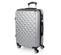 ITACA - Valise Rigide Grande Taille 158 cm - Bagage Soute 23 kg Solide ABS - Trolley Valise Moyenne - Bagage Taille Moyenne. Cadenas à Combinaison TSA., Argenté