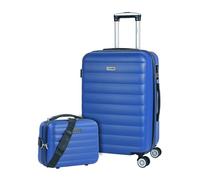 ITACA - Valise Rigide Grande Taille 158 cm - Valise Soute 23 kg Solide ABS - Trolley Valise Moyenne avec Trousse de Toilette - Bagage Taille Moyenne. Cadenas à Combinaison Valise Extensible, Bleu