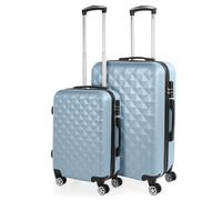 ITACA - Valises. Lot de Valise Rigides 4 roulettes - Valise Grande Taille, Valise soute Avion, Bagages pour Voyages.Ensemble Valise Voyage. Verrouillage à Combinaison, Bleu Clair