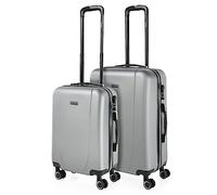 ITACA - Valises. Lot de Valise Rigides 4 roulettes - Valise Grande Taille, Valise soute Avion, Bagages pour Voyages.Ensemble Valise Voyage. Verrouillage à Combinaison, Argenté