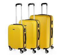 ITACA - Valises Rigides 4 Roulettes - Grande Taille, Bagages pour Voyages. Ensemble Valise Voyage. Verrouillage à Combinaison, Jaune