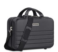 ITACA - Vanity Case Rigide. Trousse de Toilette Femme/Homme pour Voyage avec bandoulière réglable et Amovible. Trousse de Toilette à Grande capacité légère, Noir