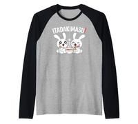Itadakimasu! Drôle Chibi Anime Bunny Kawaii Manga Comédie Manche Raglan