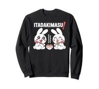 Itadakimasu! Drôle Chibi Anime Bunny Kawaii Manga Comédie Sweatshirt