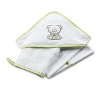 Italbaby brodée en bambou Terry Serviette carrée, Blanc