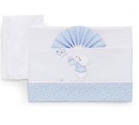 Italbaby Parure de lit brodée landau 3 pièces Bear bleu - 200 g