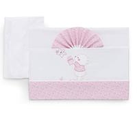 Italbaby Parure de lit brodée landau 3 pièces Bear Rose 200 g