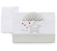 Italbaby Parure de lit brodée landau 3 pièces Lstar Ivoire 200 g