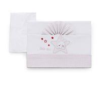 Italbaby Parure de lit brodée landau 3 pièces Lstar Rose 200 g