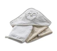 Italbaby Sèche serviette avec capuche en éponge 75 x 75 cm Lovely Ivoire - 350 g