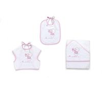 Italbaby Serviette à capuche et bavoir rose rose