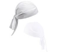 Italbangla Textile Lot de 2 bouchons de bandana pour cuisine hôtel chef Waiter Professional Catering Hat Usable for Cooking, Kitchen, Bar, Restaurant, Butcher's And Catering, blanc, 30-40