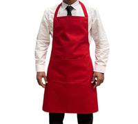 Italbangla Textile Tablier de cuisinier, unisexe, durable, confortable avec poche avant, lavable pour cuisine, bar, restaurant, boucher et restauration, rouge, L