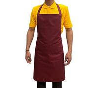 Italbangla Textile Tablier de cuisinier, unisexe, durable, confortable avec poche avant, lavable pour cuisine, bar, restaurant, boucher et restauration, bordeaux, L