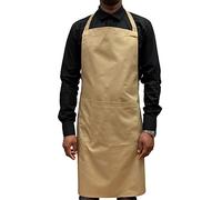 Italbangla Textile Tablier de cuisinier unisexe, résistant, confortable avec poche frontale, lavable pour cuisine, bar, restaurant, boucherie et traiteur, Vert kaki, L