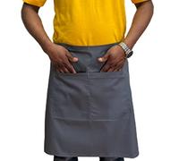 Italbangla Textile Unisexe Half Bistro Apron, Chef Bistro Apron Comfortable with Front Pocket, Usable for Cooking, Kitchen, Bar, Restaurant, Butcher's and Catering, Gris, Taille Unique