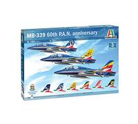 Italeri -1461 MB-339 60th Pan Anniversary Flèches Tricolores, 3 Inclus, Échelle 1:72, Model Kit, Modèle en plastique à monter, Modellisme, Couleur Bleu, IT1461