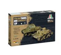 Italeri 25768 1:56 Chars italiens & Semoventi - Maquette - Kit de construction, modélisme, bricolage, loisirs, collage, kit de construction en plastique, fidèle aux détails, kit militaire, char 1:56