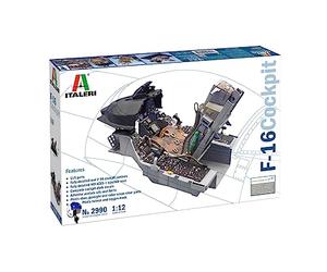 Italeri 2990 1:12 F-16 Cockpit - Modélisme, kit de construction, modélisme, bricolage, loisirs, collage, kit de construction en plastique, fidèle aux détails, multicolore