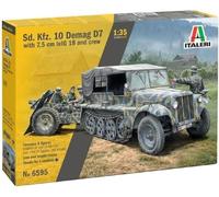 Italeri 6595 SD.Kfz. 10 DEMAG D7 avec 7,5 cm Le. IG 18 and Crew, échelle 1:35, modèle en Plastique, modèle à Monter, modélisme, IT6595