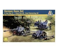 Italeri 7026 German Guns Set 3,7cm Pak 36, 7,5cm Pak 40 & 2cm Flakvierling 1/72