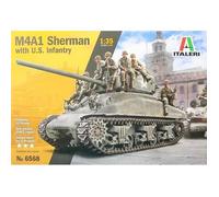 1:35 Italeri M4A1 Sherman With Infantry Kit IT6568 Modellino