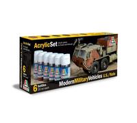Italeri – Set peintures acryliques Véhicules militaires modernes (U.S./N.A.T.O.) IT442AP – 6×20 ml