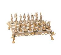 Italfama Florentine Renassaince XV Century Chess Set + Chess Board is Made in Onyx and Bronze