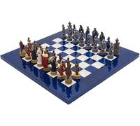 Italfama The King Arthur Hand Painted Themed Luxury Blue Chess Set