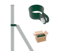 Italfence - Collier pour piquet rond pour Clôture, plastifié vert (Tous les diamètres) [Ø34mm, 10 pièces]