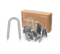 Italfence - Crampillons pour cloture en acier galvanisé Ø2,2 x 25 mm, clou en U [5 kg, ~3500 pièces]