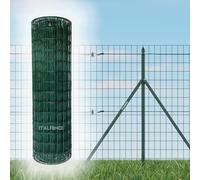 Italfence - Grillage métallique pour clôtures, grillage soudé plastifié vert, 25m (Toutes les hauteurs disponibles) [Ø2,30mm, 200cm]