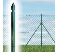 Italfence - Lot de 10 piquets T pour clôture en fer plastifié vert (Toutes les hauteurs disponibles) [H 200cm, 35x35x3,5mm]