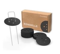 Italfence - Rondelles pour piquets de fixation, noires (Différentes quantités) [100 pièces]