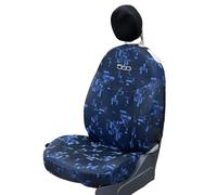 Italfodere - Housses de siège avant et arrière - Compatible avec Fiat 500 - Fait main - Coton - Mousse - Polyester - Accessoires Auto Intérieur - Fabriqué en Italie - Bleu 34