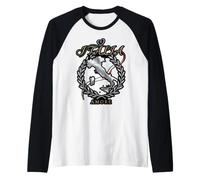 Italia Amore Map Couronne d'olivier Ruban Italien Emblème Graphique Manche Raglan