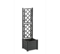 ITALIA Jardinière carrée avec grille - 30 l - plastique - anthracite