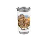 Italia Rome Coucher de soleil Architecture antique Art de voyage italien Gobelet isotherme en acier inoxydable double paroi