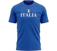Italia T-shirt de rugby pour homme avec drapeau italien, bleu marine, M