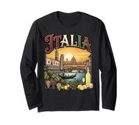 Italia Vintage Travel Landmarks Venise Gondola Florence Manche Longue