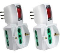 Italian 10/16 Amp Italian 10/16 Amp Triple Socket Switch,1 x Schuko 10/16 A Plug Italian Plug 10 A with Overload Protection and Switch.