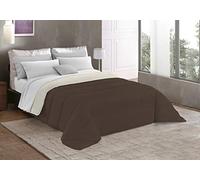 Italian Bed Linen Basic Couette d'hiver Gris Clair/Bleu foncé, Creme/Braun, 160x240cm